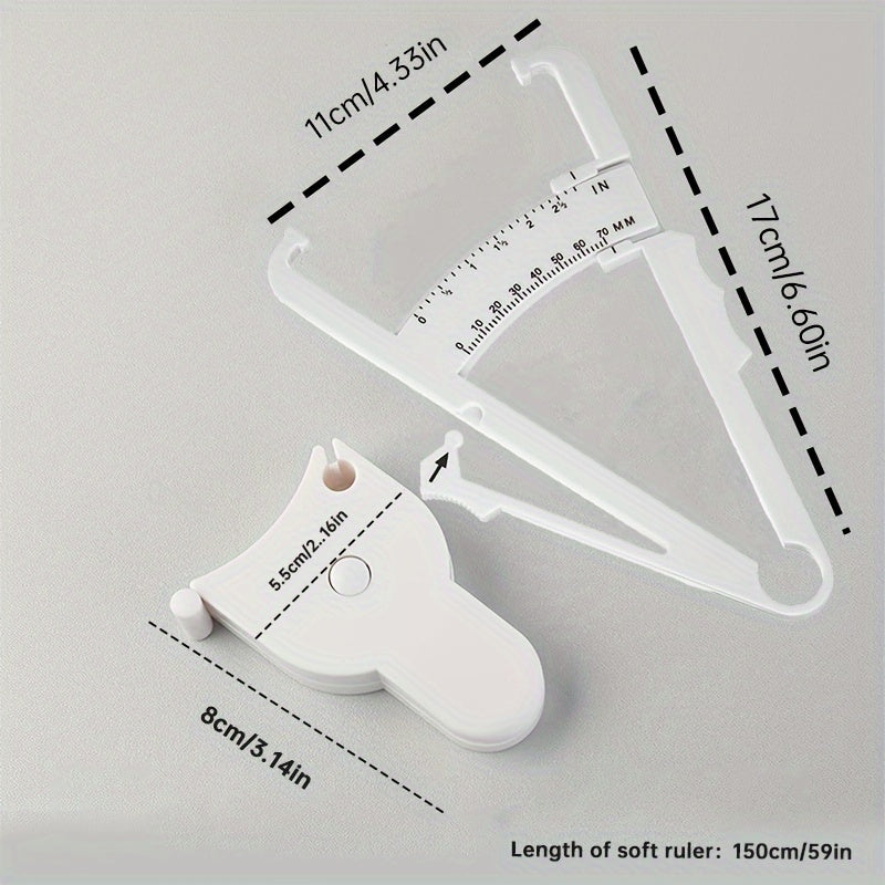 2pcs/set Body Fat Callipers, Handheld BMI Body Fat Measurement Device